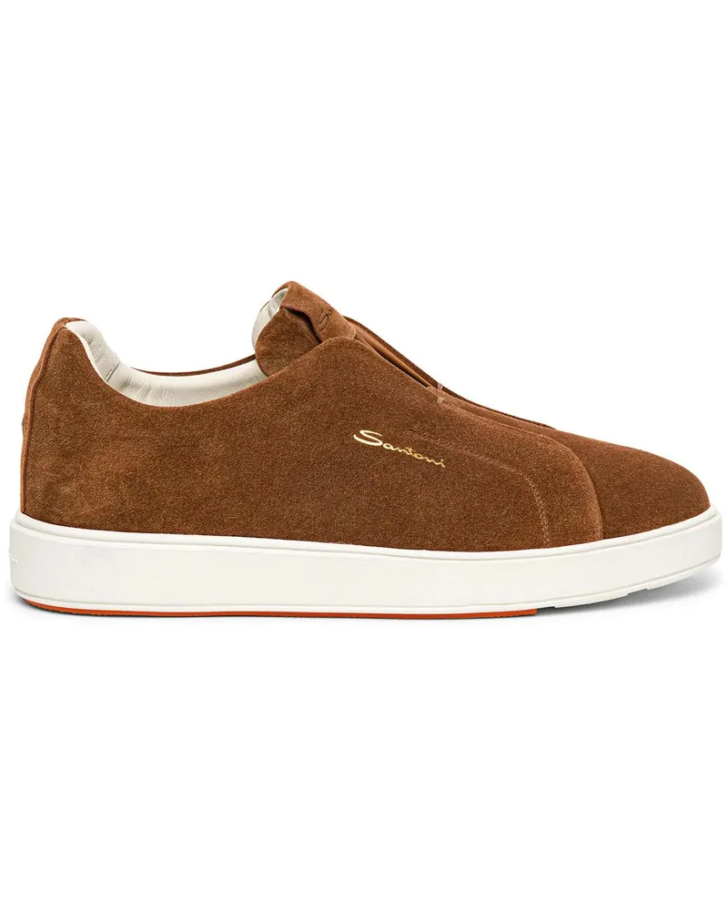 Santoni Low-Top Sneaker Men's suede slipon sneaker weiß Weiß