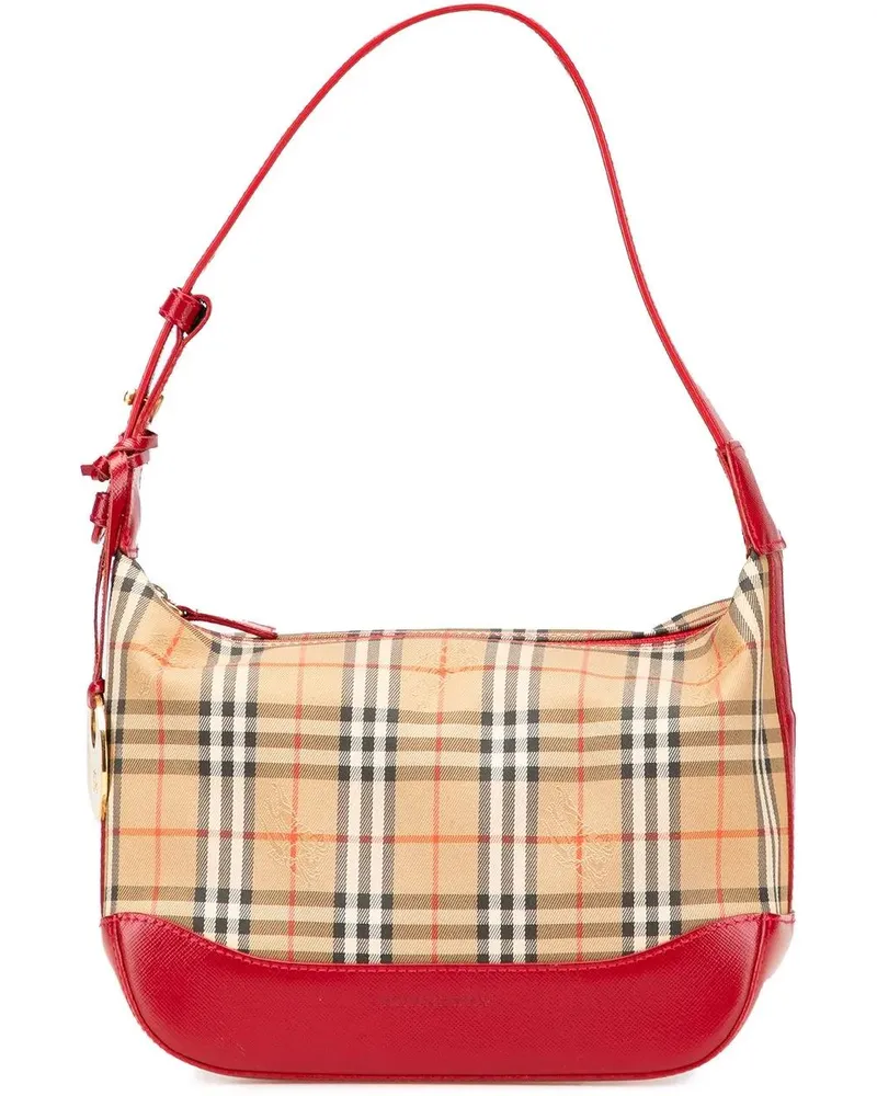Burberry Hobo Bags Haymarket Check Canvas Shoulder Bag braun Braun