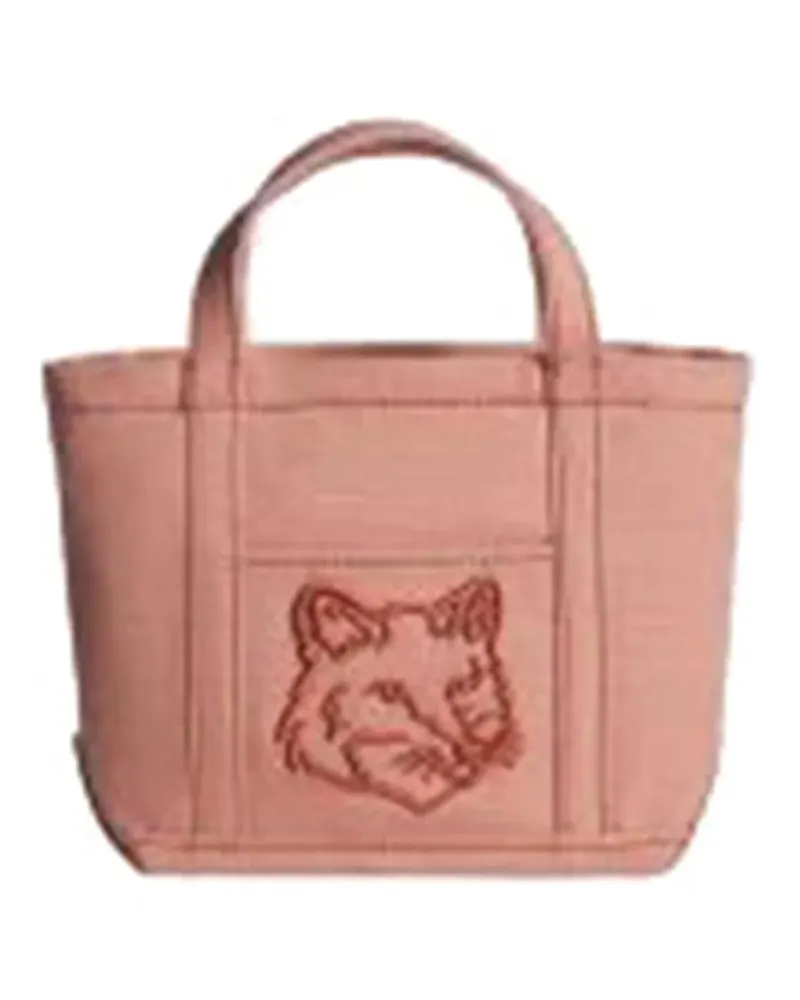 Kitsuné Crossbody Bags Structured Cotton Handbag pink Rosa