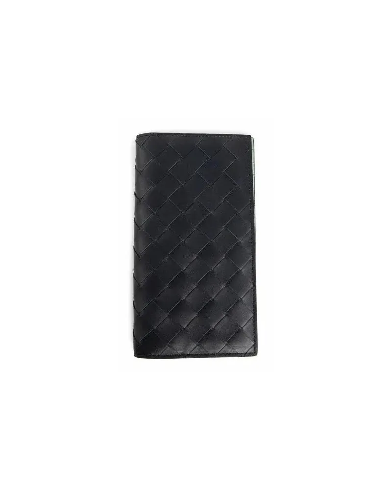 Bottega Veneta Portemonnaies Slim Long Intrecciato Wallet In Premium Calf Leath schwarz Schwarz