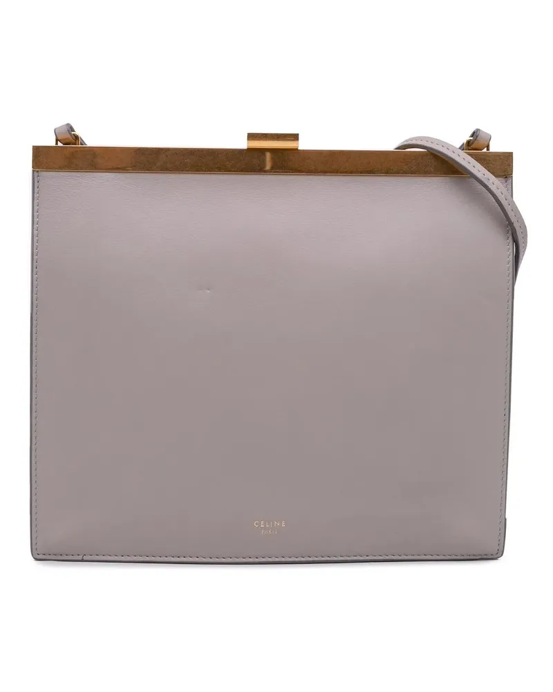 Celine Hobo Bags Mini Smooth Calfskin Clasp Bag grau Grau
