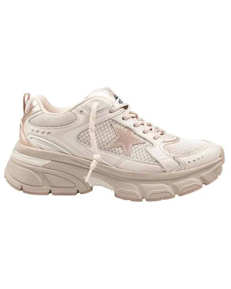Golden Goose Low-Top Sneaker Lightstar Leather And Mesh Sneakers Colour Taupe pink Rosa