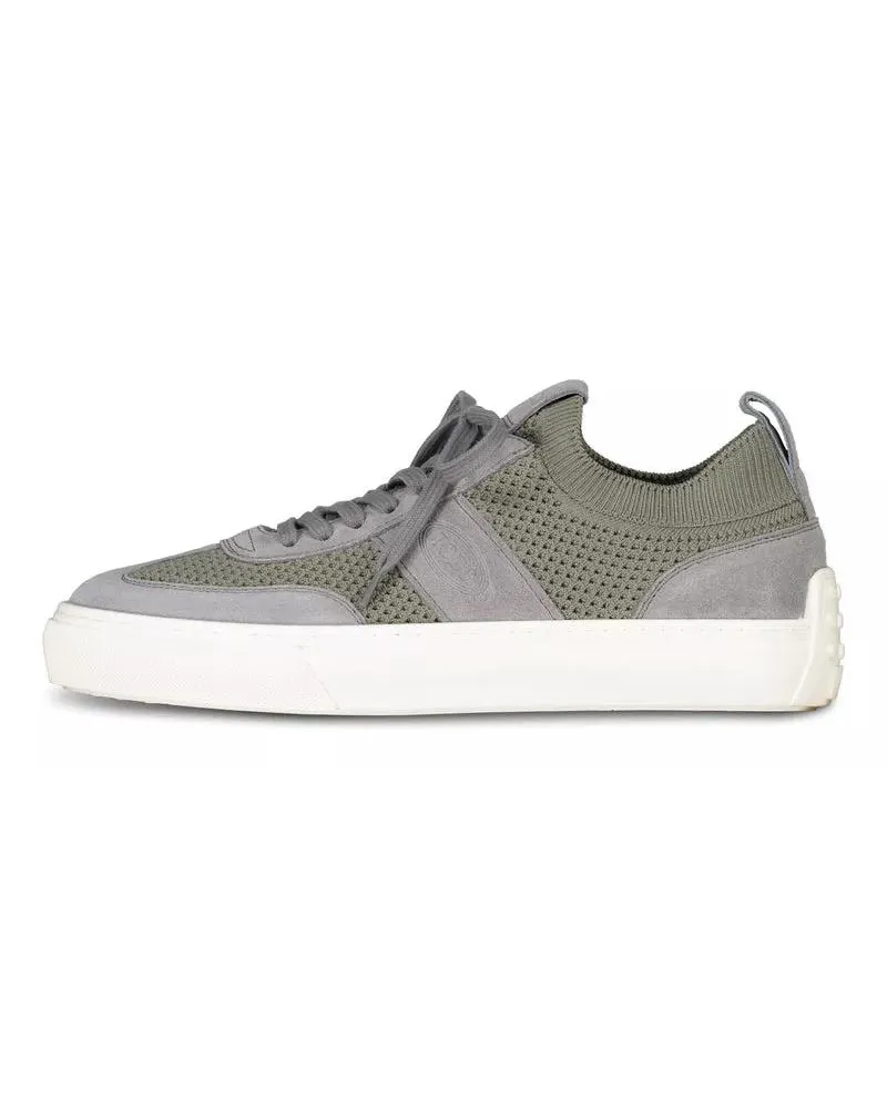 TOD'S Low-Top Sneaker Sneakers aus Leder & Strick grau Grau