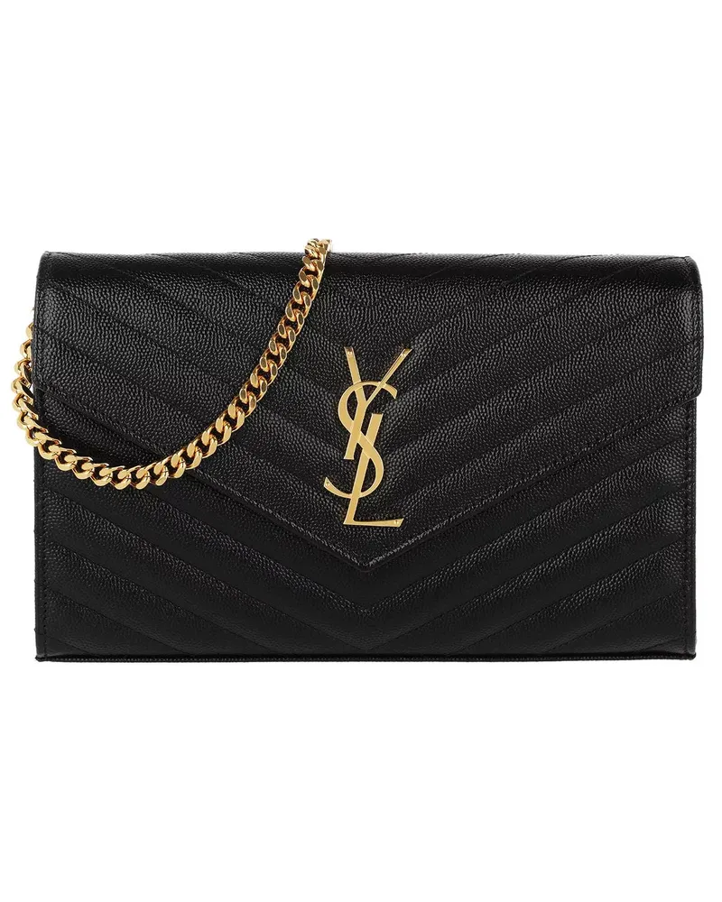 Saint Laurent Crossbody Bags Ysl Chain Wallet Monogram schwarz Schwarz