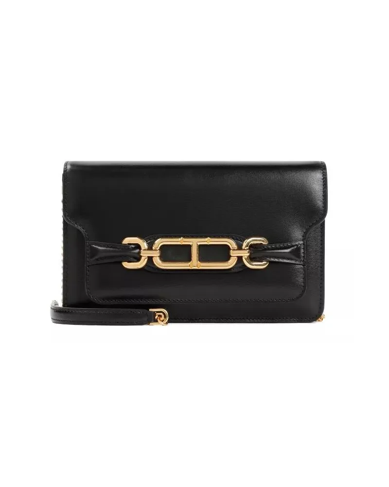 Tom Ford Shopper Black Calf Leather Handbag Schwarz