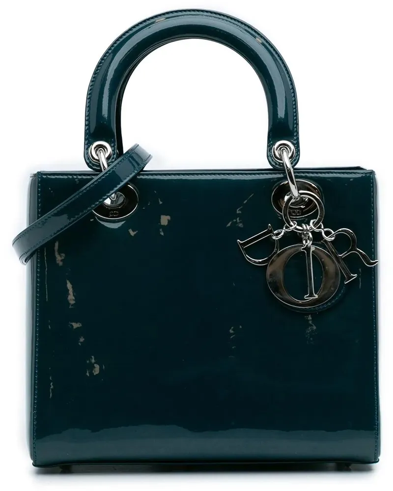 Dior Hobo Bags Medium Patent Lady Dior blau Blau