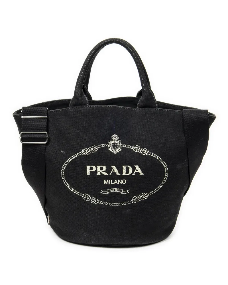 Prada Crossbody Bags Canapa Shopping Tote schwarz Schwarz
