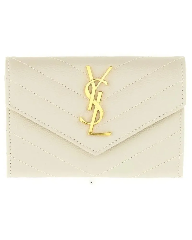 Saint Laurent Portemonnaie "Envelope Cassandre" Small Wallet beige Beige