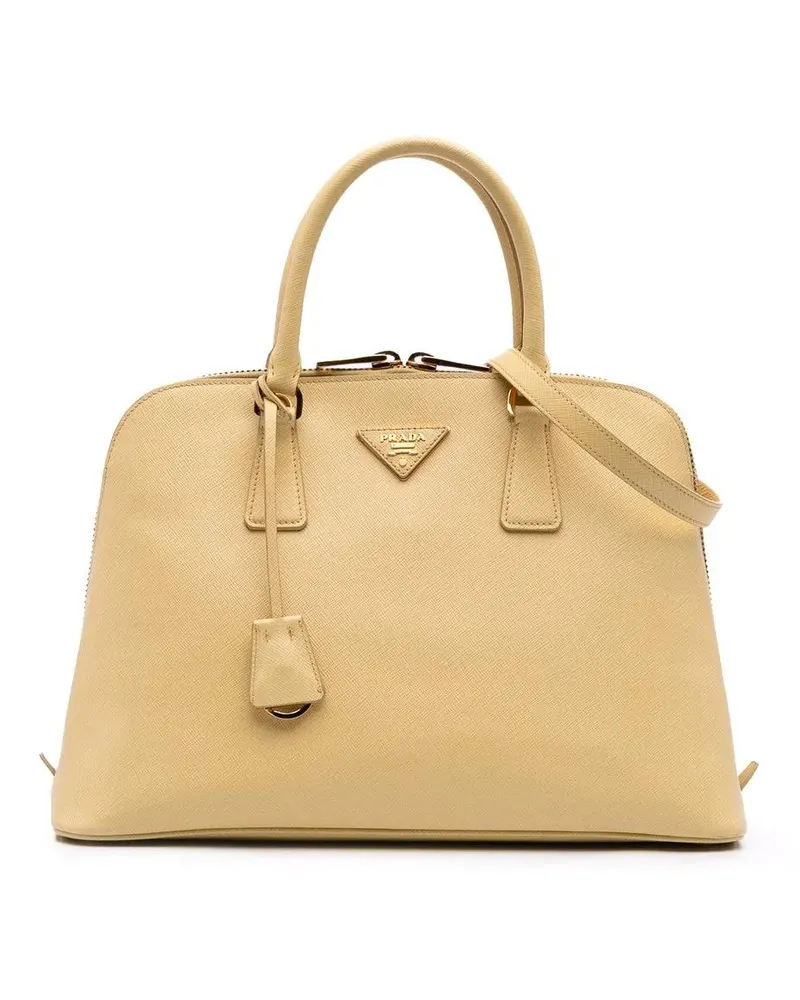 Prada Hobo Bags Medium Saffiano Lux Promenade Satchel gelb Gelb