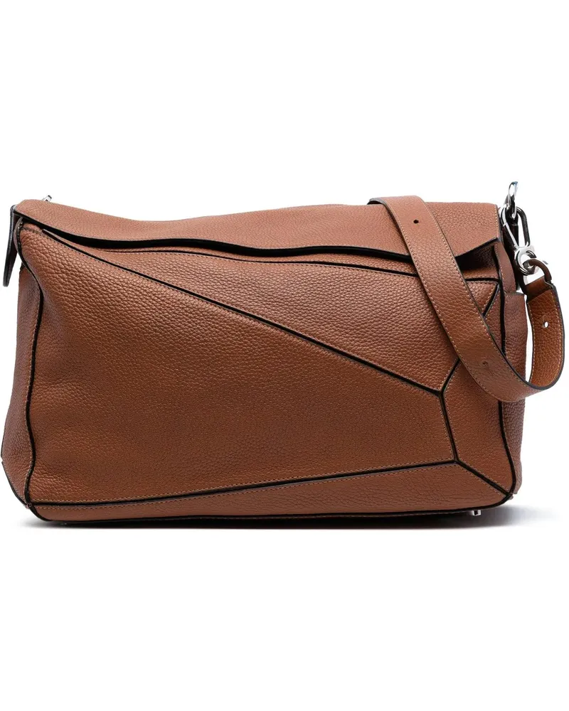 Loewe Hobo Bags Large Calfskin Puzzle Satchel braun Braun