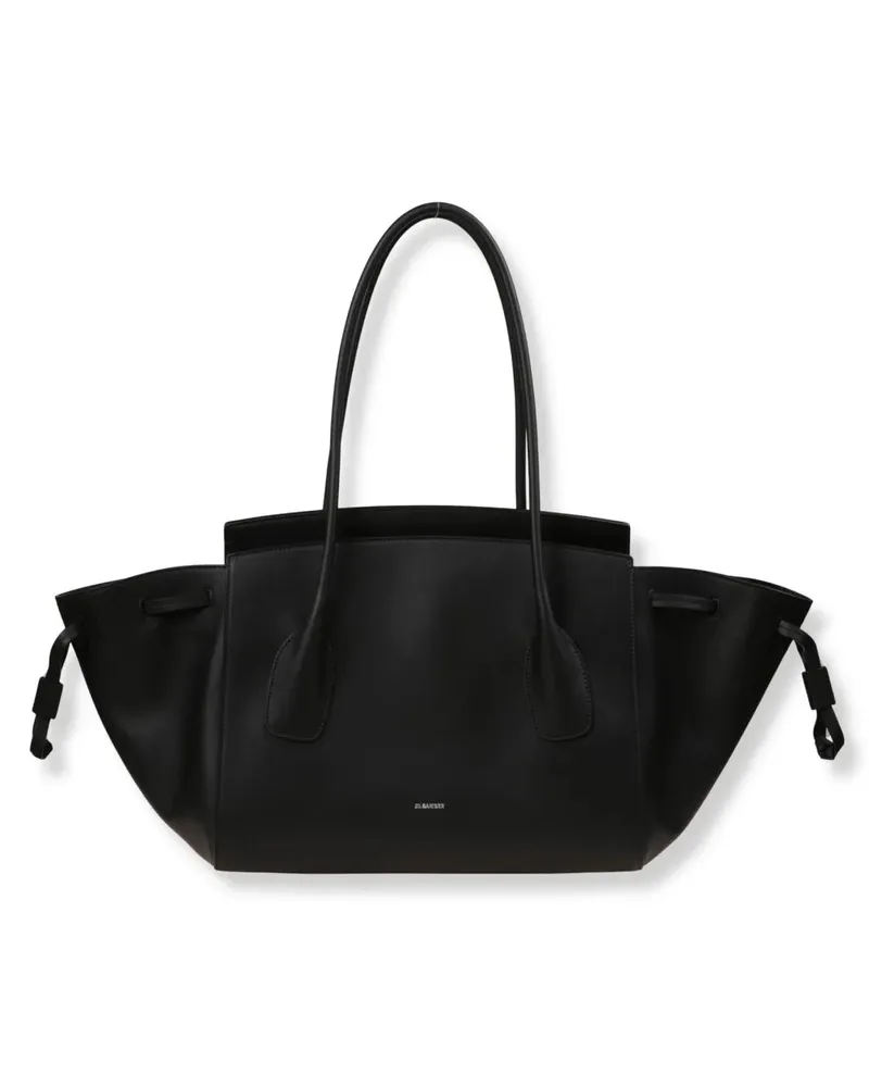 Jil Sander Shopper & Totes Structured Leather Handbag With Drawstring Detail schwarz Schwarz