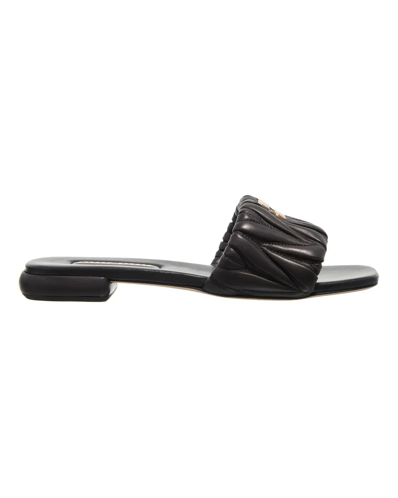 Miu Miu Sandalen Matelasse Slides schwarz Schwarz