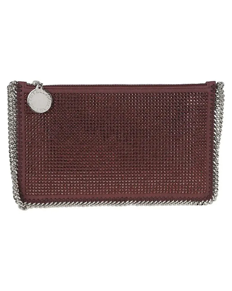 Stella McCartney Hobo Bags Falabella Pochette Accessoire Crystal Hotfix On Al rot Rot