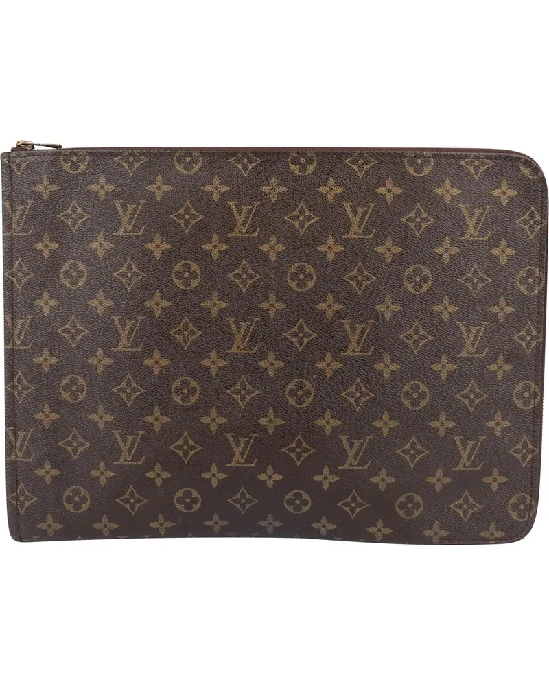 Louis Vuitton Crossbody Bags  Canvas Monogram Laptop Clutch braun Braun