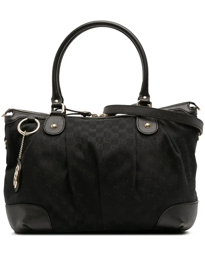 Gucci Hobo Bags GG Canvas Sukey Satchel schwarz Schwarz