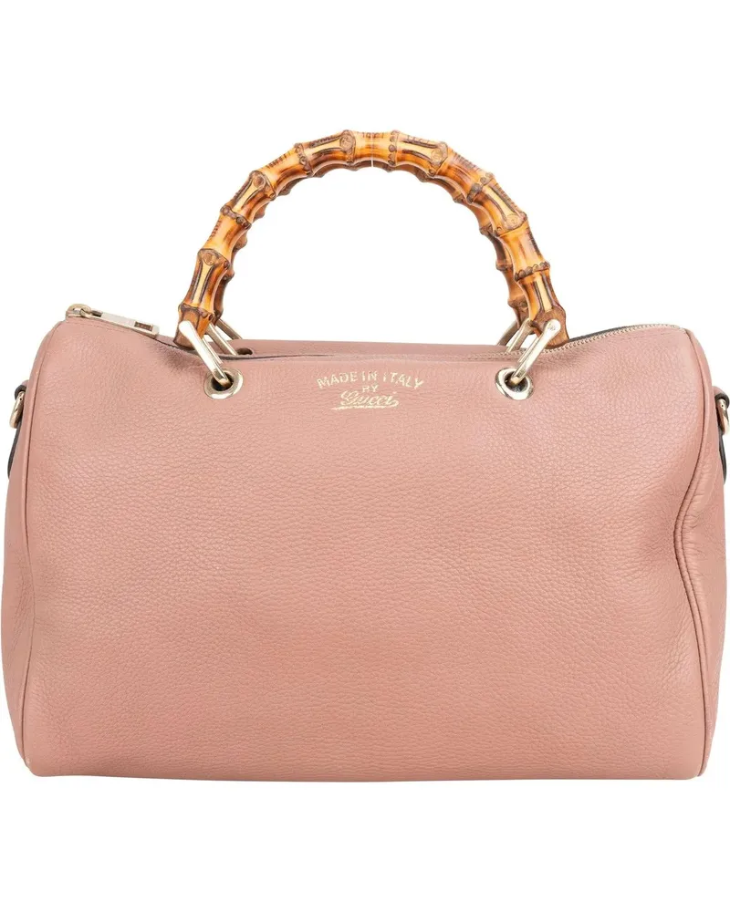 Gucci Crossbody Bags  Pink Leather Bamboo Handbag rosa Gold