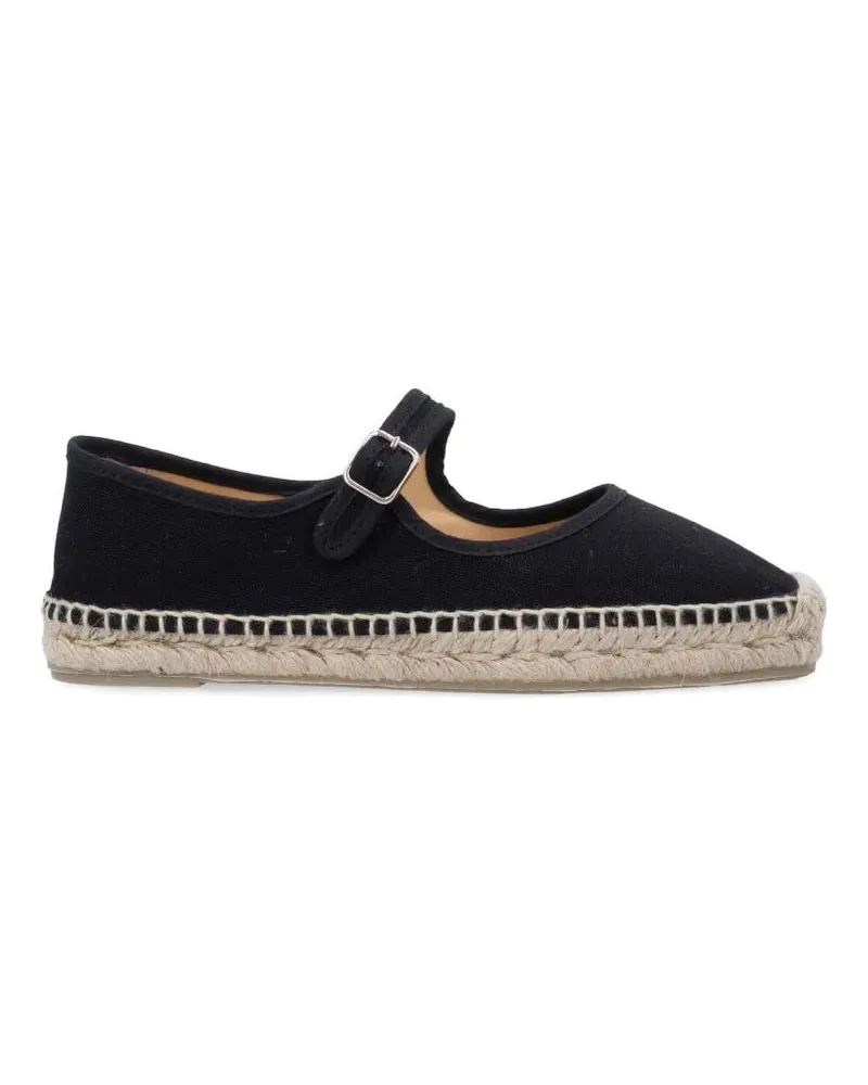 Castañer Classic Black Espadrille With Braided Jute Sole schwarz Schwarz