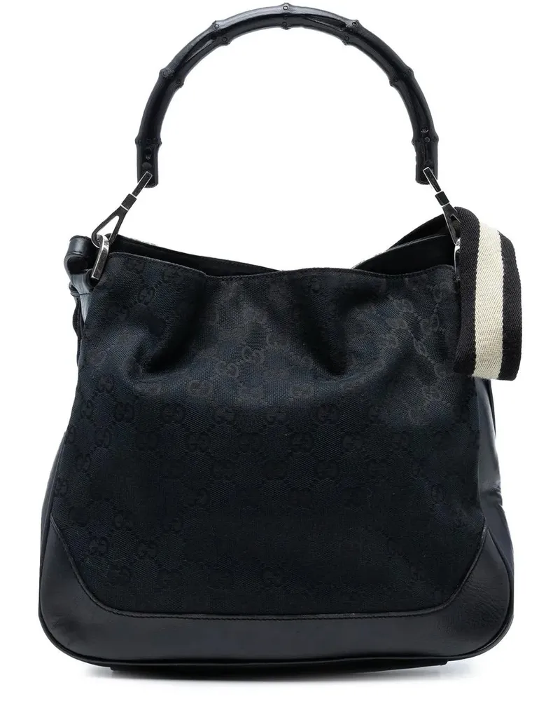 Gucci Hobo Bags GG Canvas Bamboo Web Satchel blau Blau