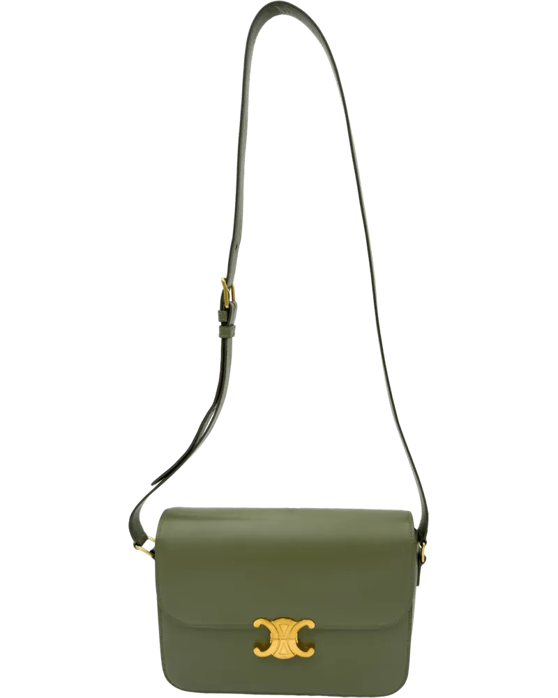 Celine Hobo Bags  Medium Triomphe - Khaki grün Grün