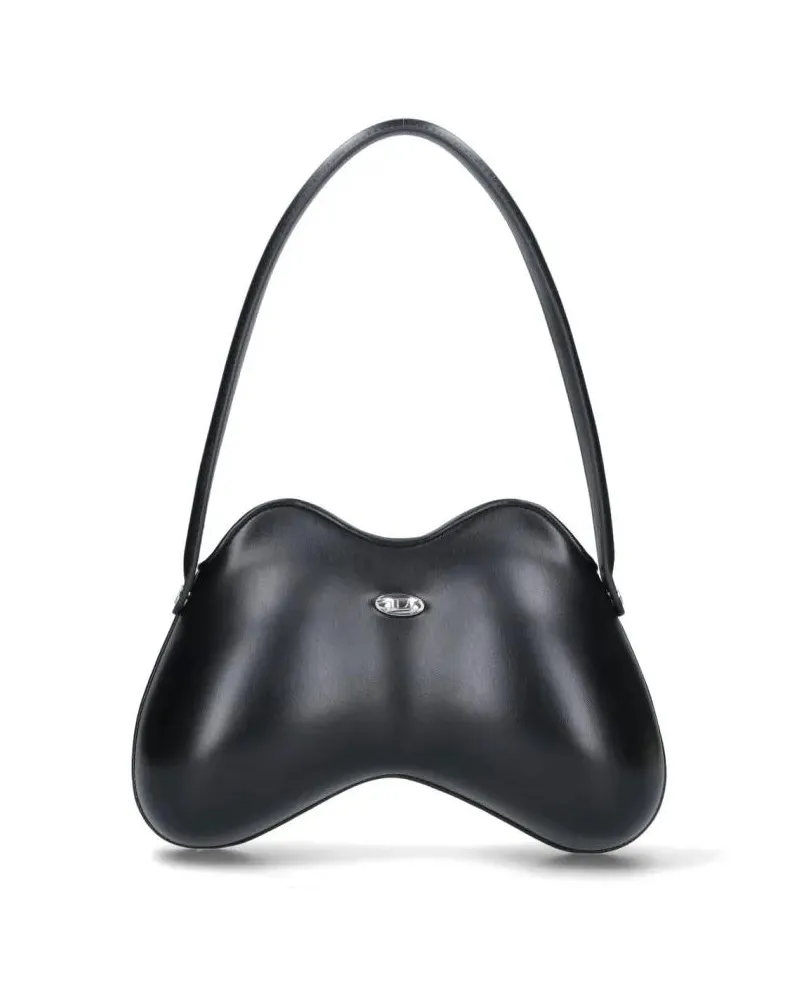 Diesel Shopper & Totes Minimalist Black Tote Bag With Silver Logo schwarz Schwarz