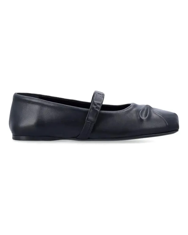 Marni Nappa Leather Mary Jane Shoes With 3D Bow Detail schwarz Schwarz