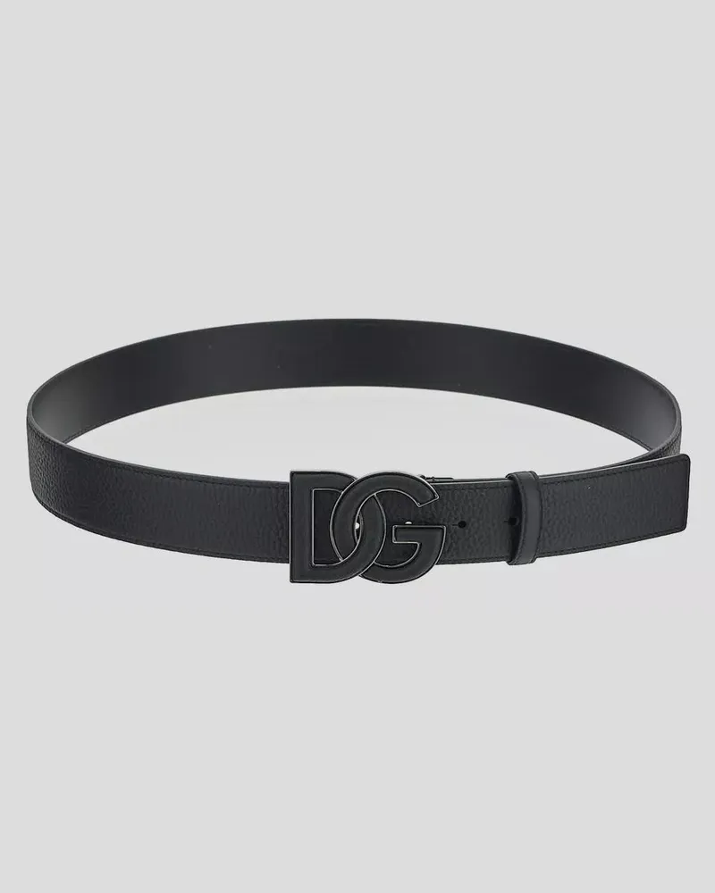 Dolce & Gabbana Gürtel Textured Leather Belt schwarz Schwarz