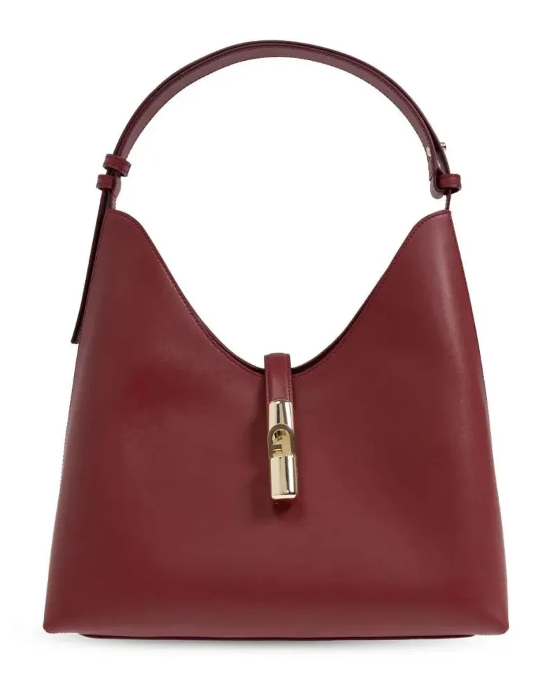 Furla Hobo Bags Structured Handbag With Gold-Tone Clasp rot Rot