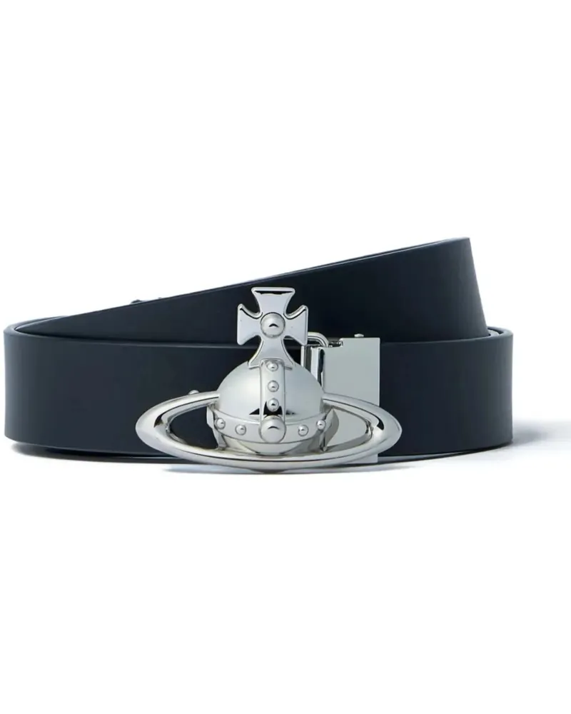 Vivienne Westwood Gürtel Orb Buckle Belt/silver Black schwarz Schwarz