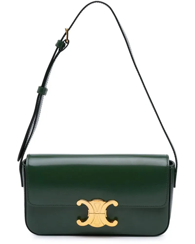 Celine Hobo Bags Shiny Calfskin Claude Shoulder Bag grün Grün