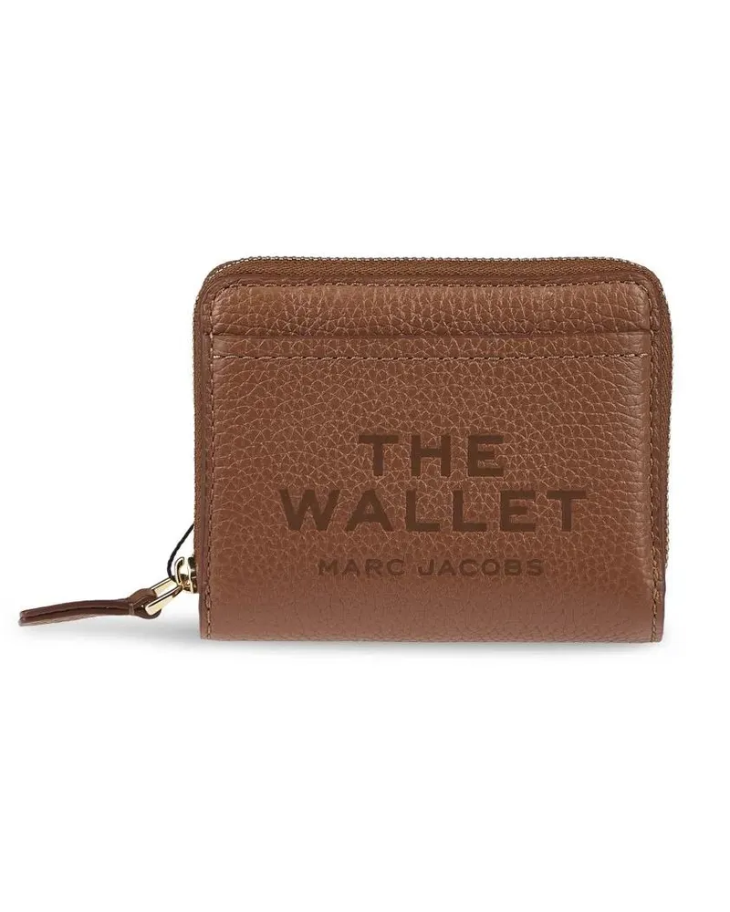 Marc Jacobs Portemonnaie Mini Compact Wallet In Textured Leather With Zip C braun Braun