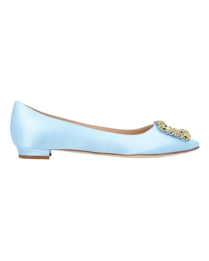 Manolo Blahnik Hangisi Flat Blue blau Blau