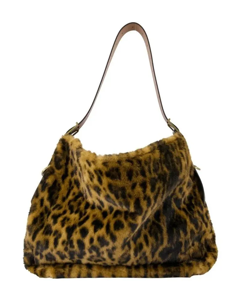 Zadig & Voltaire Hobo Bags Jane Hobo Shoulder Bag - Fake Fur - Brown schwarz Schwarz