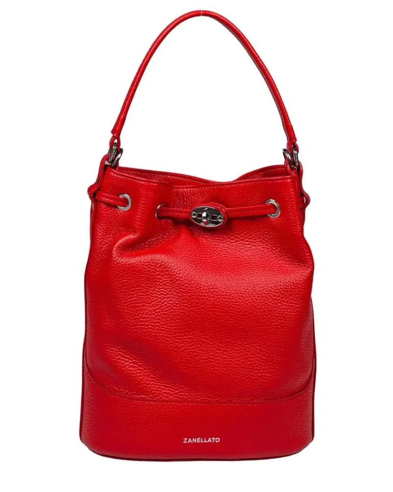 Zanellato Beuteltaschen Red Monda' Daily Day S Leather Bucket Bag rot Rot