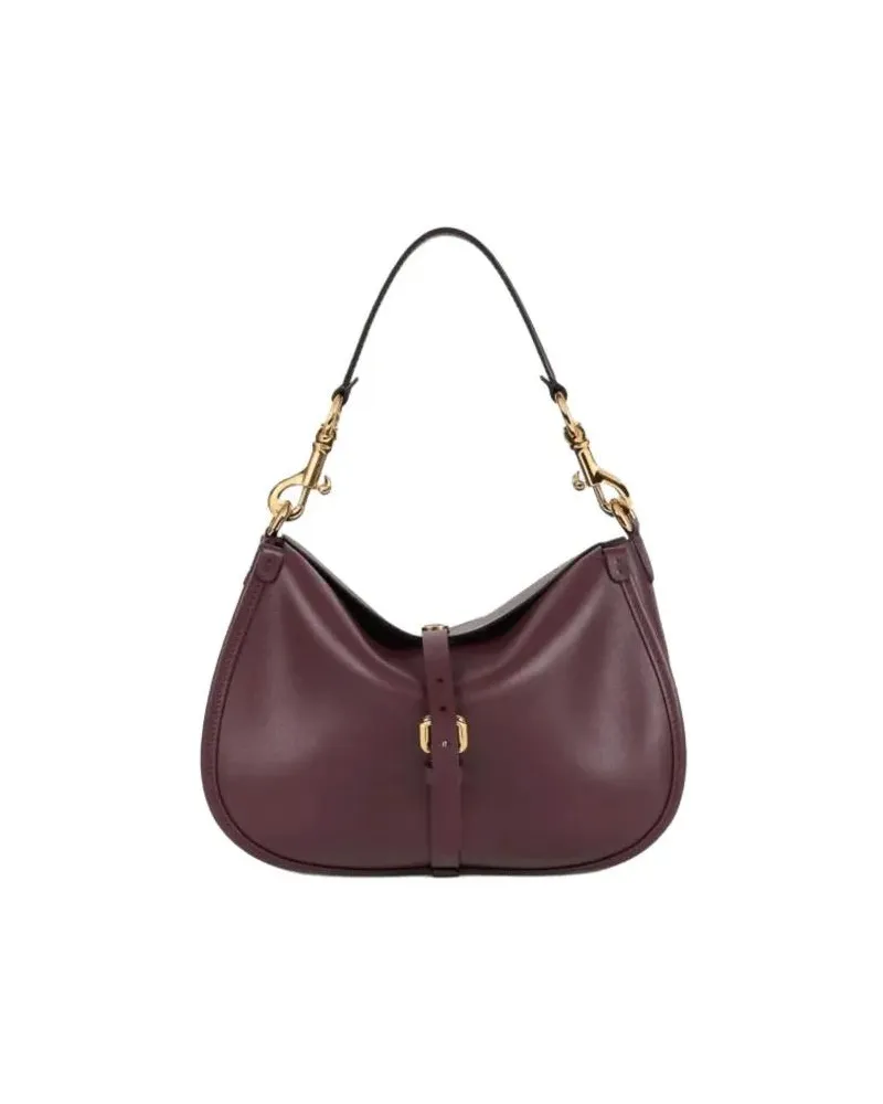 Etro Hobo Bags Burgundy Leather Shoulder Bag grau Grau
