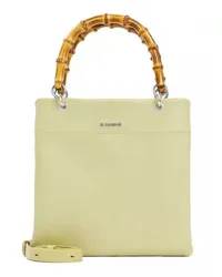 Jil Sander Totes Green Leather Bamboo Shopper Small Gelb