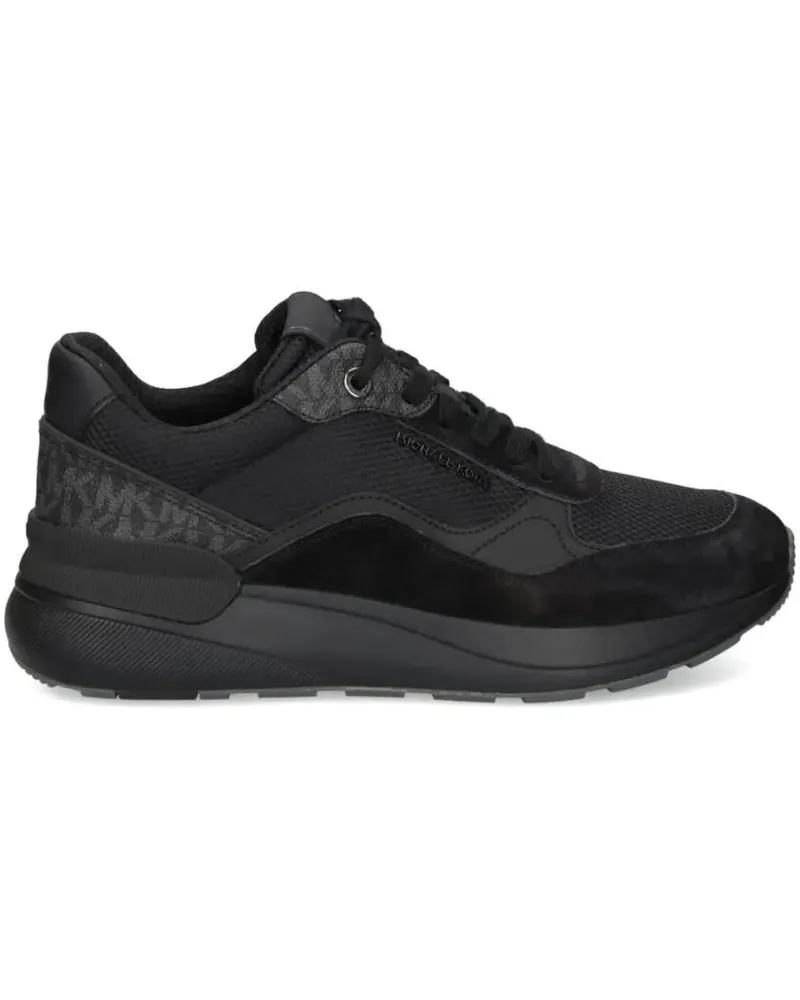 Michael Kors Low-Top Sneaker Textured Leather And Mesh Trainers schwarz Schwarz