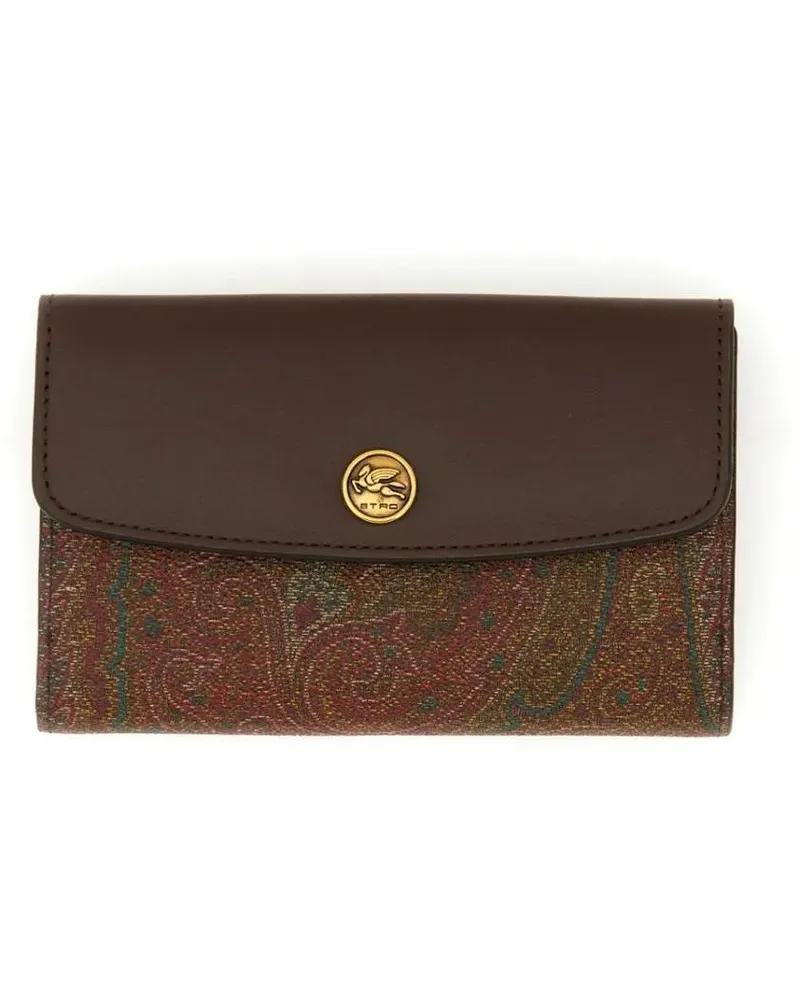 Etro Portemonnaie Brown Paisley Pattern Wallet braun Braun