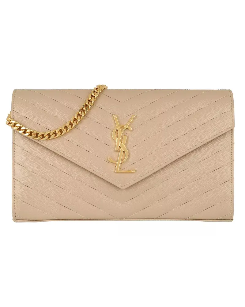 Saint Laurent Crossbody Bags Ysl Chain Wallet Monogram beige Beige