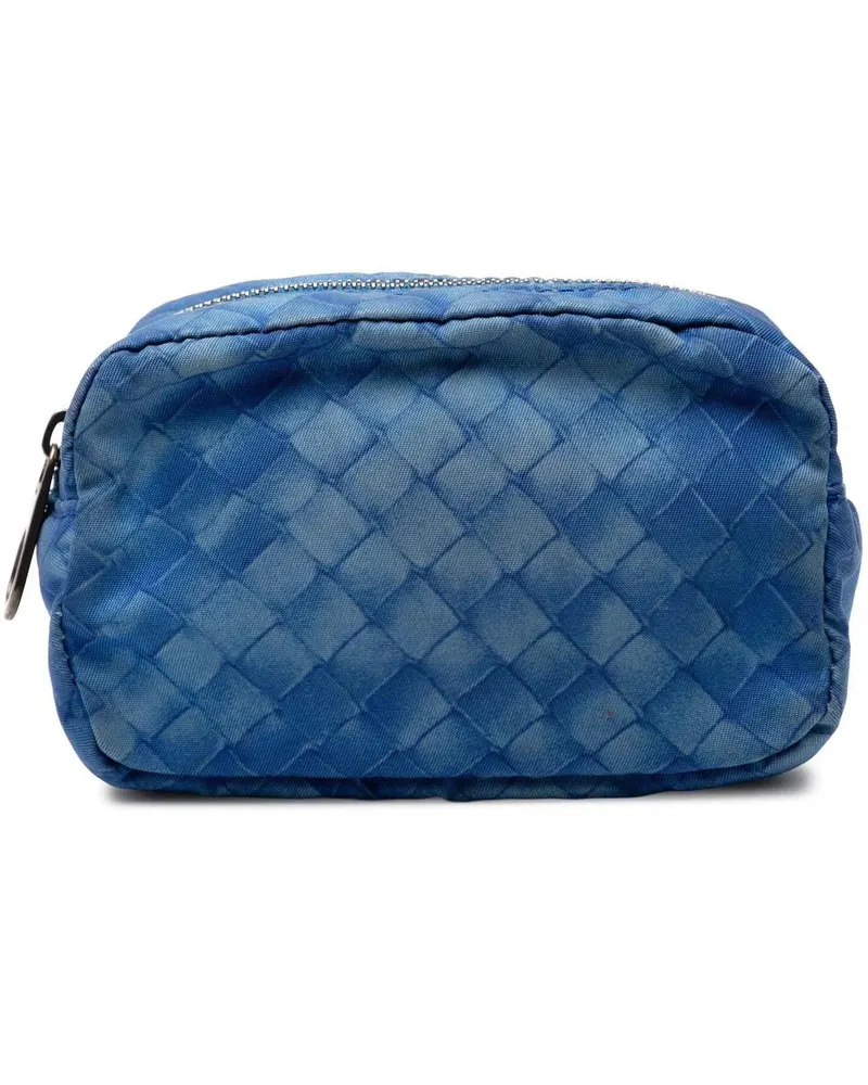 Bottega Veneta Kosmetiktaschen Nylon Intrecciolusion Pouch blau Blau