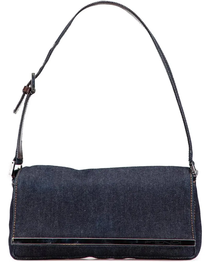 Fendi Hobo Bags Denim Shoulder Bag blau Blau