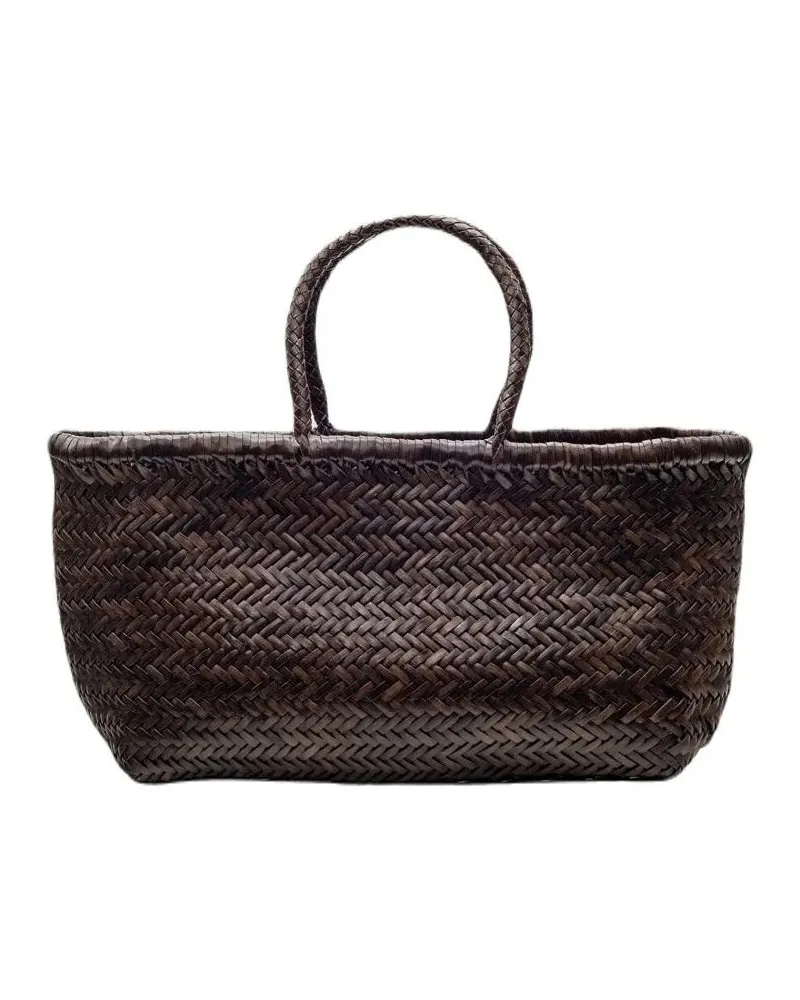 Dragon Diffusion Shopper & Totes Handwoven Buffalo Calf Leather Tote With Intricate braun Braun