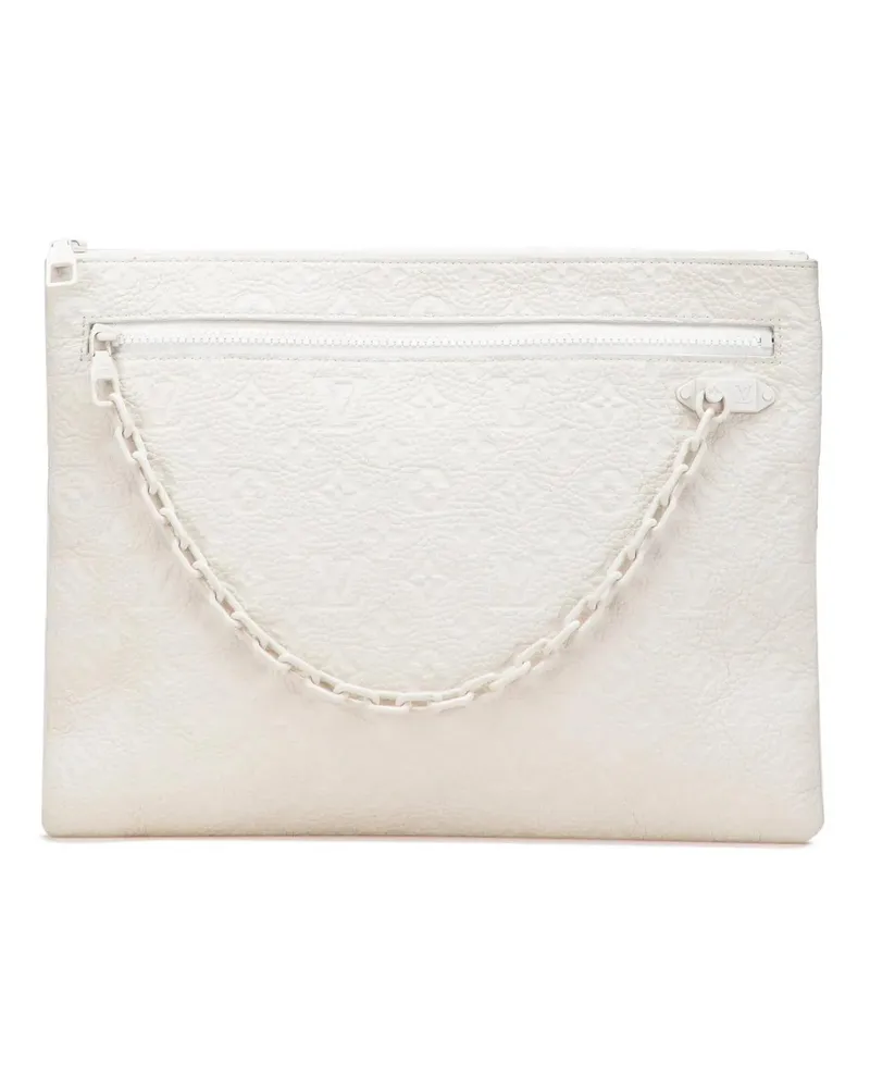 Louis Vuitton Clutches Monogram Taurillon A4 Pouch weiß Weiß