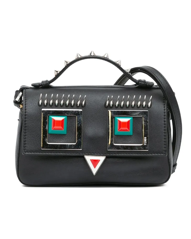 Fendi Hobo Bags 2010-2024 Micro Hypnoteyes Double Baguette Satchel schwarz Schwarz
