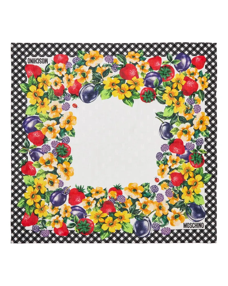 Moschino Tücher & Schals 100% Silk Jaqcuard Printed Square  bunt Bunt