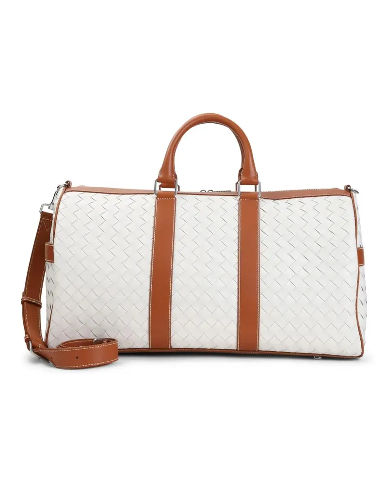 Bottega Veneta Koffer Spacious Woven Leather Travel Bag weiß Weiß