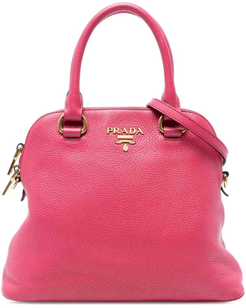 Prada Hobo Bags Vitello Daino Dome Satchel rosa Gold