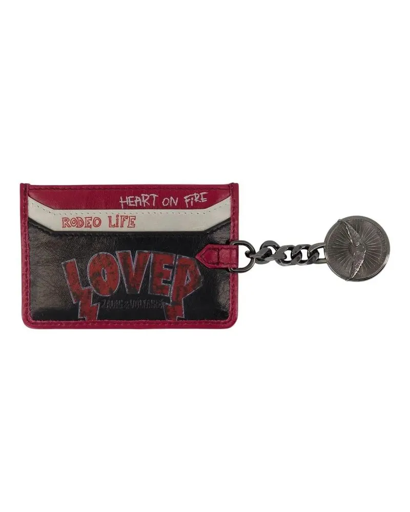Zadig & Voltaire Portemonnaie Sunny Pass Punk Card Holder - Leather - Black schwarz Schwarz