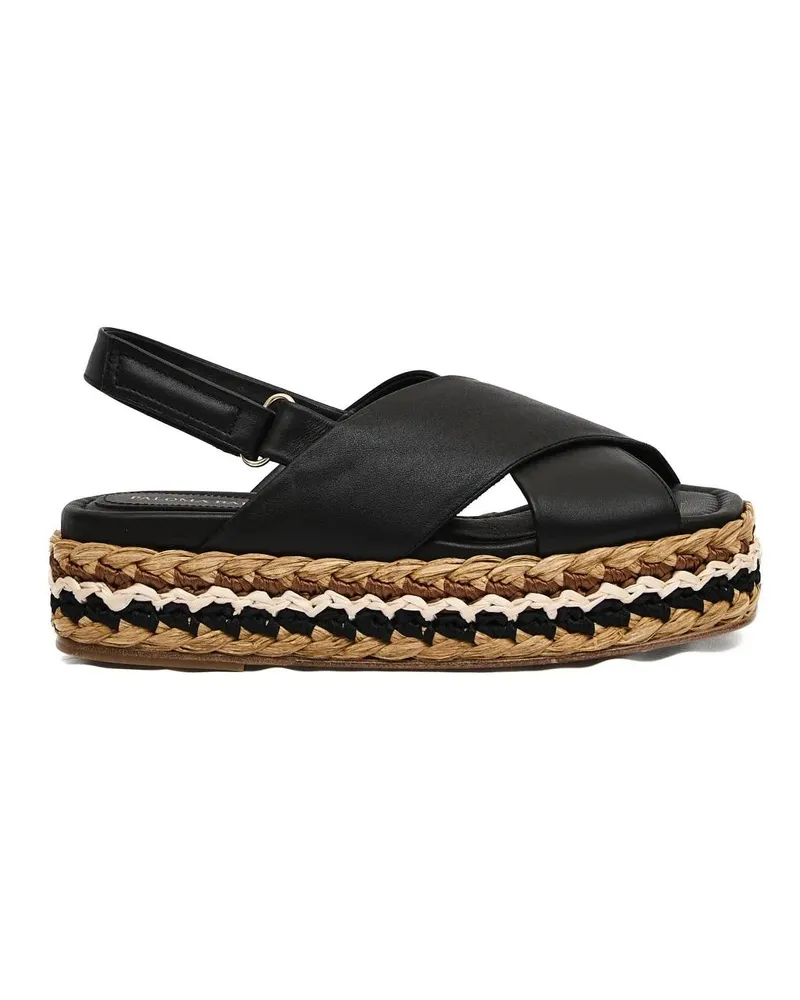 Paloma Barceló Sandalen Raffia Wedge Sandal Cross Black schwarz Schwarz
