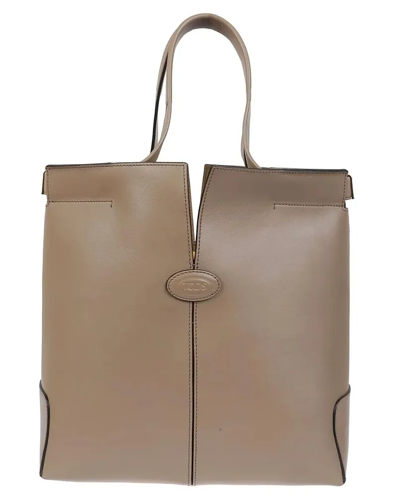 TOD'S Shopper & Totes Structured Leather Tote With Split Design braun Braun