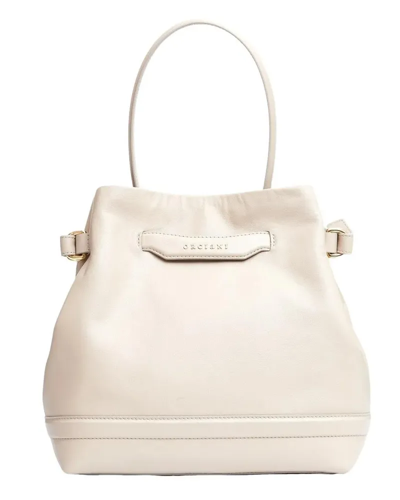 Orciani Beuteltaschen Ivory Leather Bucket Bag beige Beige